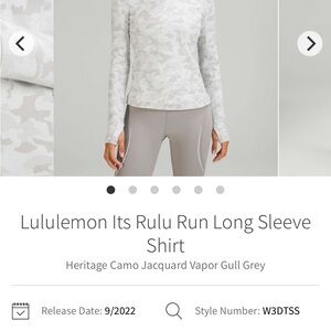 lululemon athletica Camo Long Sleeve Shirt - Gray